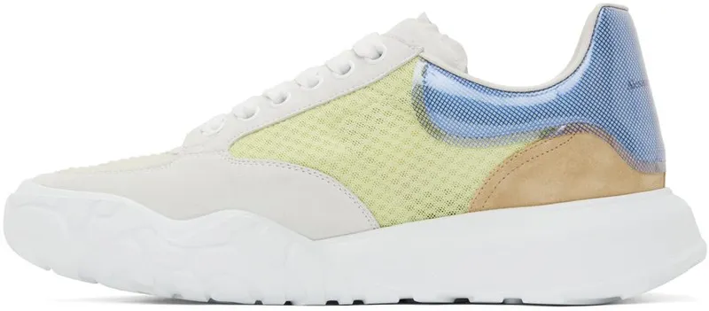 Alexander McQueen SSENSE Exclusive Off-White & Blue Court Trainer 3811 L./W/C./B./W/B. (662662W4QH2)