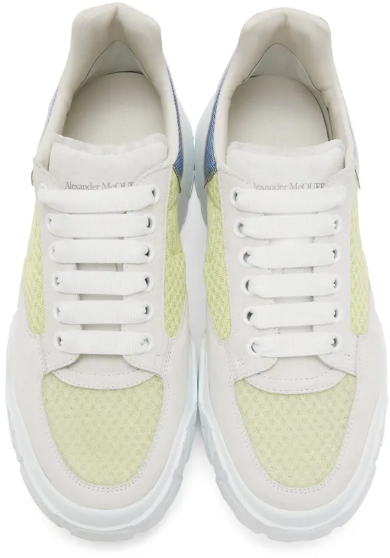 Alexander McQueen SSENSE Exclusive Off-White & Blue Court Trainer 3811 L./W/C./B./W/B. (662662W4QH2)