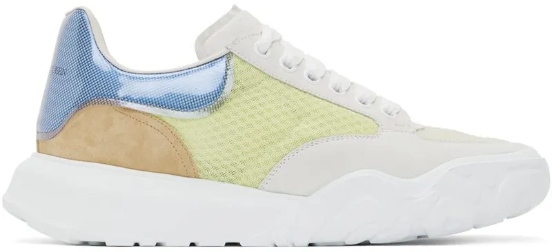 Alexander McQueen SSENSE Exclusive Off-White & Blue Court Trainer 3811 L./W/C./B./W/B. (662662W4QH2)