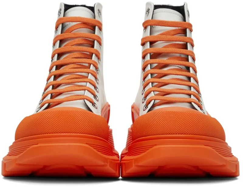 Alexander McQueen SSENSE Exclusive White & Orange Tread Slick High 9350 WHI/ORA./BLK/SI (627206WHYK3)