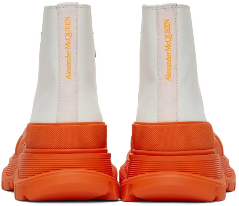 Alexander McQueen SSENSE Exclusive White & Orange Tread Slick High 9350 WHI/ORA./BLK/SI (627206WHYK3)