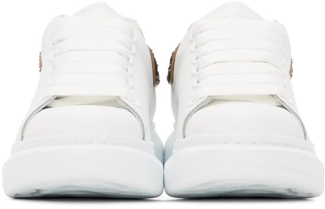 Alexander McQueen SSENSE Exclusive White & Pink Glitter Oversized 9089 WhBlS (558945WHNBK)