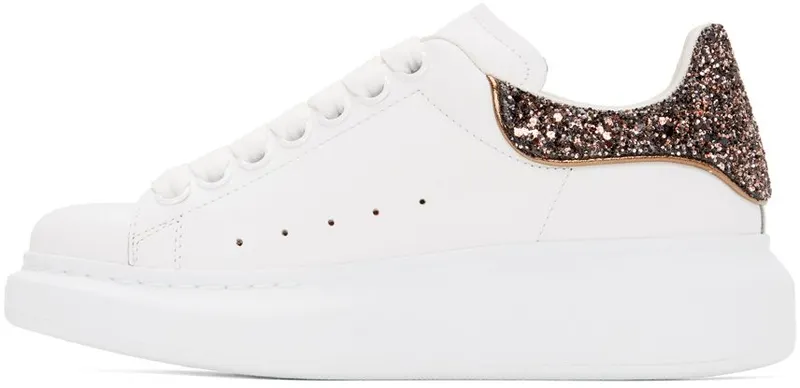 Alexander McQueen SSENSE Exclusive White & Pink Glitter Oversized 9089 WhBlS (558945WHNBK)