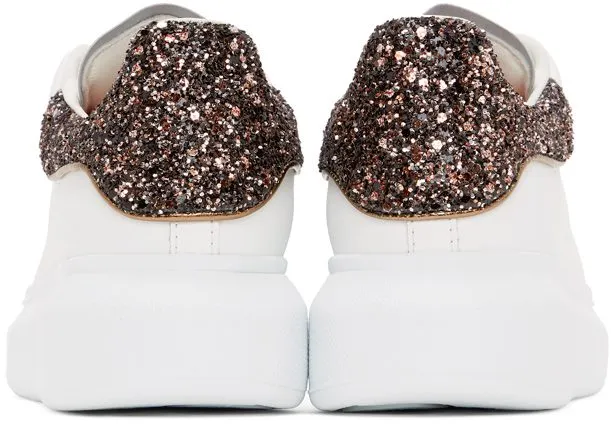Alexander McQueen SSENSE Exclusive White & Pink Glitter Oversized 9089 WhBlS (558945WHNBK)
