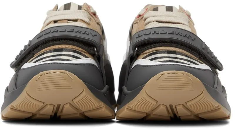 Burberry Tan & Grey Ramsey Sneaker Grey/Archive Beige (8032371)
