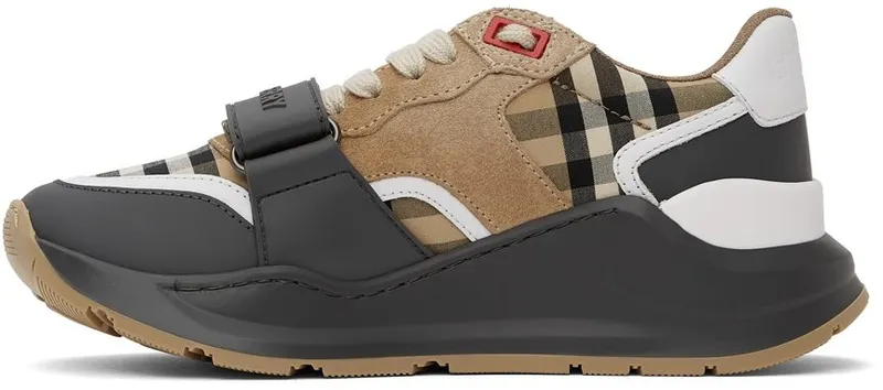 Burberry Tan & Grey Ramsey Sneaker Grey/Archive Beige (8032371)