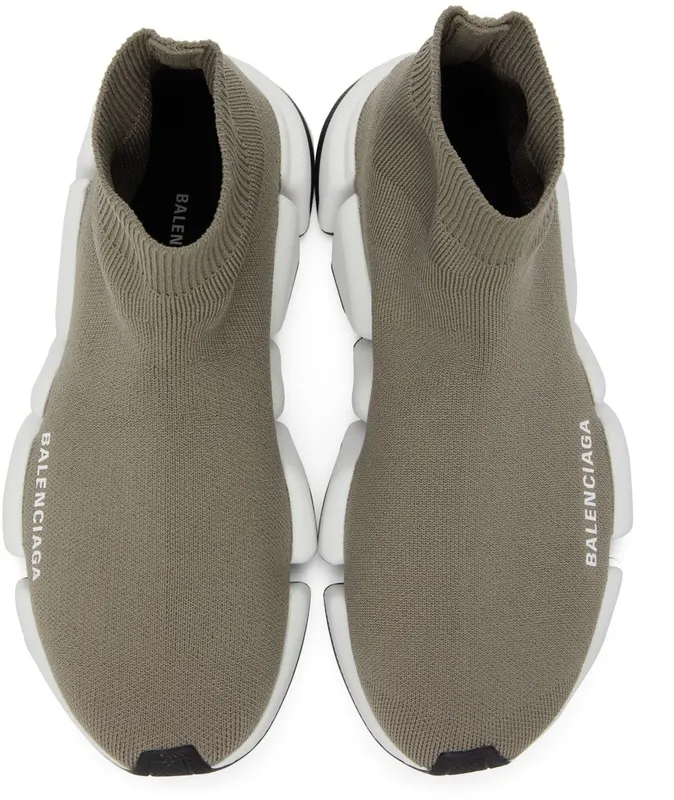 Balenciaga Taupe & White Speed 2.0 9891 Dark Beige/Whi (617196 W2DB2)