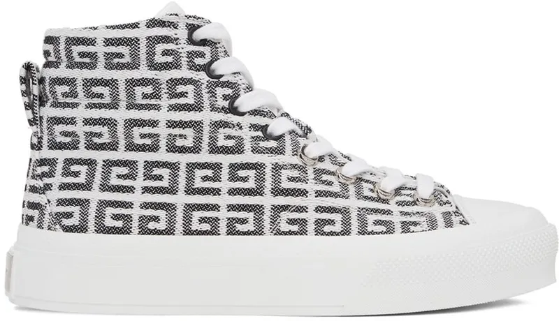 Givenchy White 4G Jacquard City 004-BLACK/WHITE (BH005LH0VC)