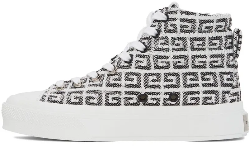 Givenchy White 4G Jacquard City 004-BLACK/WHITE (BH005LH0VC)