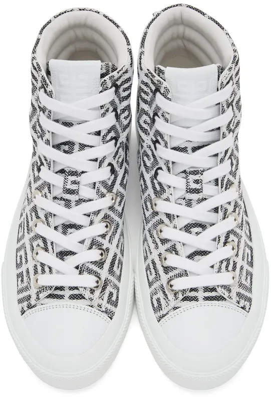 Givenchy White 4G Jacquard City 004-BLACK/WHITE (BH005LH0VC)