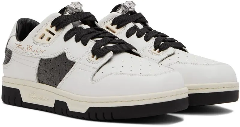Acne Studios White & Black Leather Low-Top AL4 WHITE/BLACK (BD0190-)
