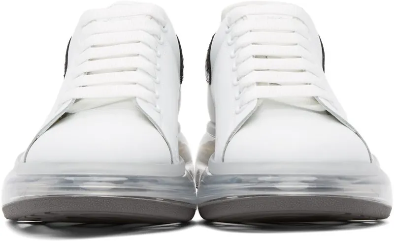Alexander McQueen White & Black Snake Clear Sole Oversized 9061 WHITE/BLACK/TRA (645872WHZ4P)