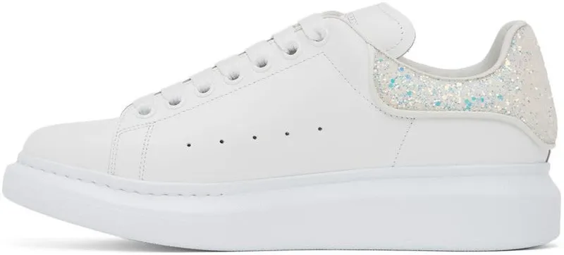 Alexander McQueen White & Navy Glitter Oversized 9550 White/Ird-Tra (558945WIB9T)