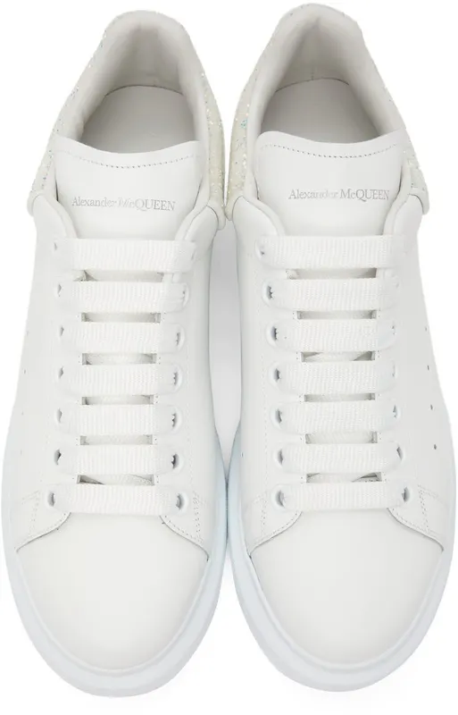 Alexander McQueen White & Navy Glitter Oversized 9550 White/Ird-Tra (558945WIB9T)