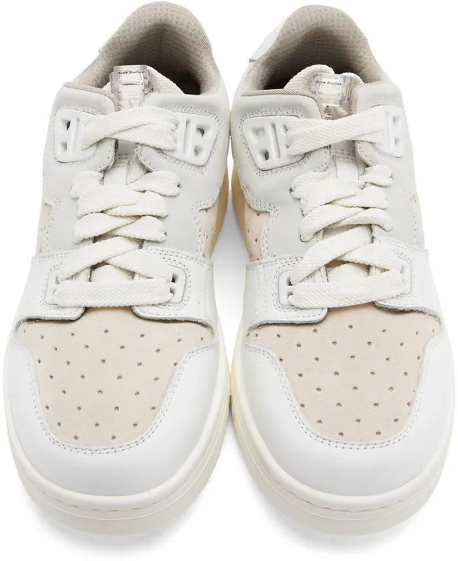 Acne Studios White & Off-White Paneled Low Top 53K Multi White (AD0455-)