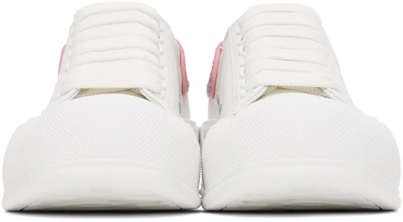 Alexander McQueen White & Pink Deck Lace-Up Plimsoll 9477 Op.Whi/Ro.Gl./P (676686WIABJ)