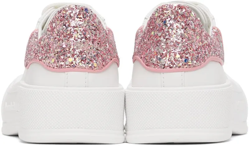 Alexander McQueen White & Pink Deck Lace-Up Plimsoll 9477 Op.Whi/Ro.Gl./P (676686WIABJ)