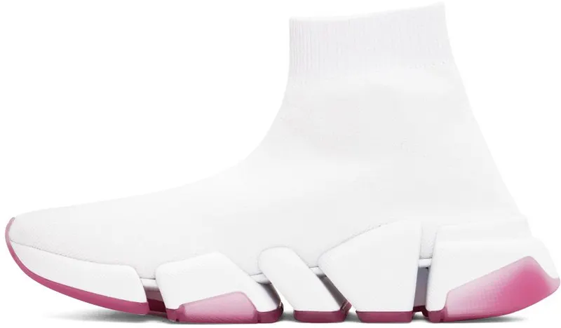 Balenciaga White & Pink Speed 2.0 9056 Whit/Whit/Tra S (654045 W2DI2)