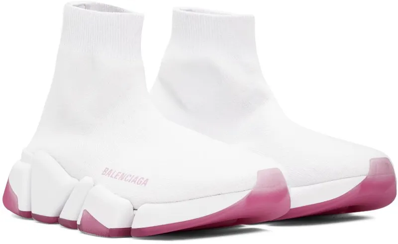 Balenciaga White & Pink Speed 2.0 9056 Whit/Whit/Tra S (654045 W2DI2)