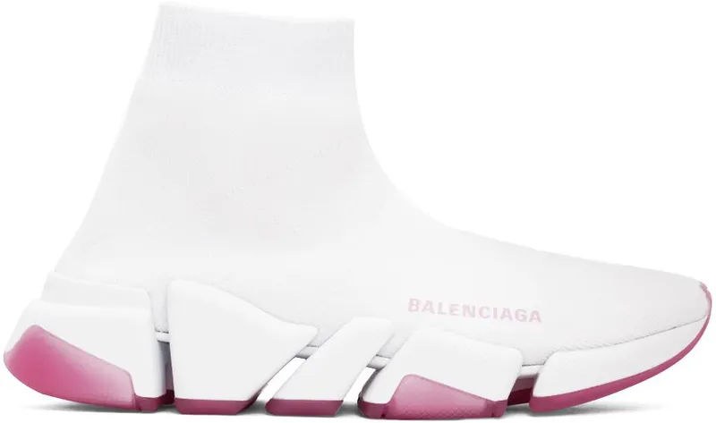 Balenciaga White & Pink Speed 2.0 9056 Whit/Whit/Tra S (654045 W2DI2)