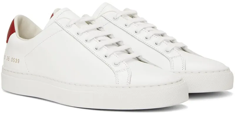 Common Projects White & Red Retro Low 0539 White/Red (6093)