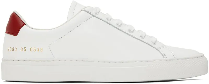 Common Projects White & Red Retro Low 0539 White/Red (6093)