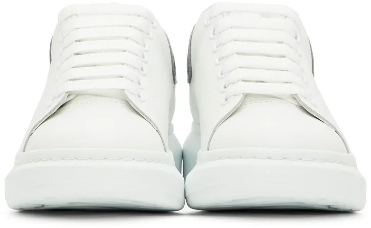 Alexander McQueen White & Silver Croc Oversized 9071 WHITE/ (625162WHYBQ)