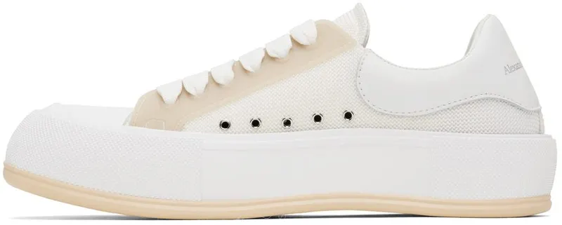 Alexander McQueen White Deck Plimsoll 8993 OP.WH/WHI/PARCH (711098W4UB2)