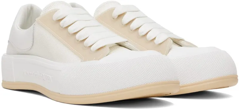 Alexander McQueen White Deck Plimsoll 8993 OP.WH/WHI/PARCH (711098W4UB2)