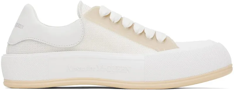 Alexander McQueen White Deck Plimsoll 8993 OP.WH/WHI/PARCH (711098W4UB2)