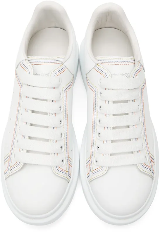 Alexander McQueen White Embroidered Oversized 9035 WHITE/MULTI (662639WIA4R)