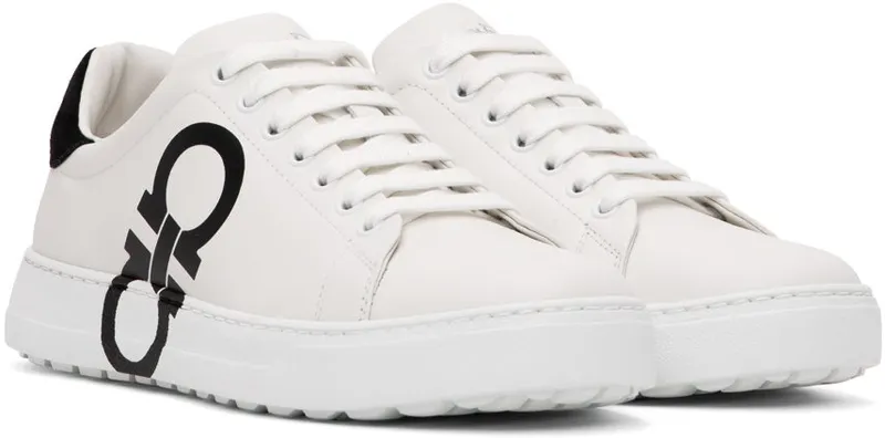 Salvatore Ferragamo White Gancini BIANCO OTTICO || NER (747213 020489004)