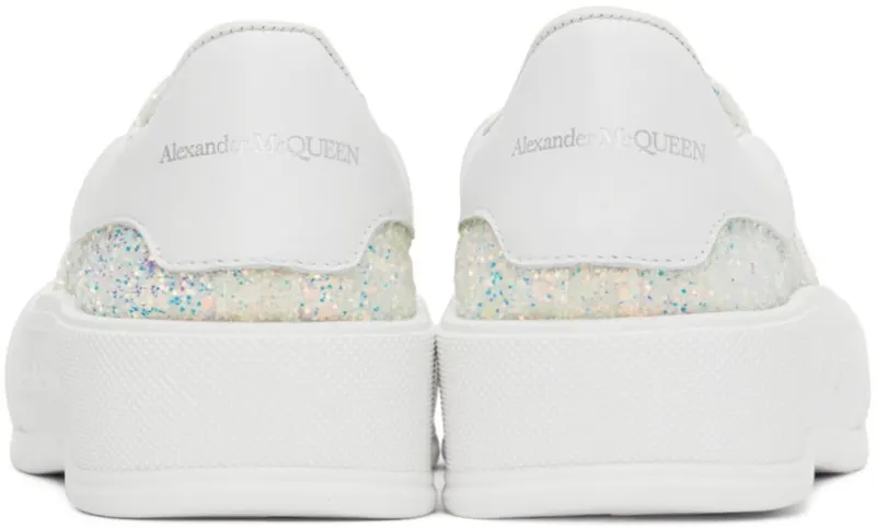 Alexander McQueen White Glitter Slip-On 8316 Ird.Tra/White (685689W4SA2)