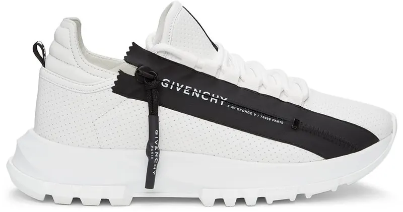 Givenchy White Perforated Leather Spectre Runner Zip Low 116 White (BE0019E0SV116)