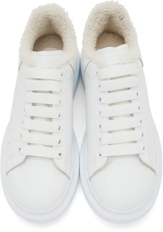 Alexander McQueen White Shearling Oversized 9000 WHITE/WHITE (604228WIAFI)