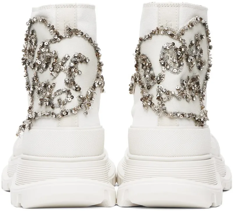 Alexander McQueen White Tread Slick High 9423 WH/OFWH (711112W4TGB)