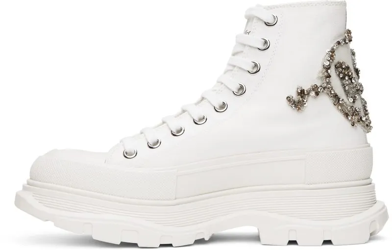 Alexander McQueen White Tread Slick High 9423 WH/OFWH (711112W4TGB)