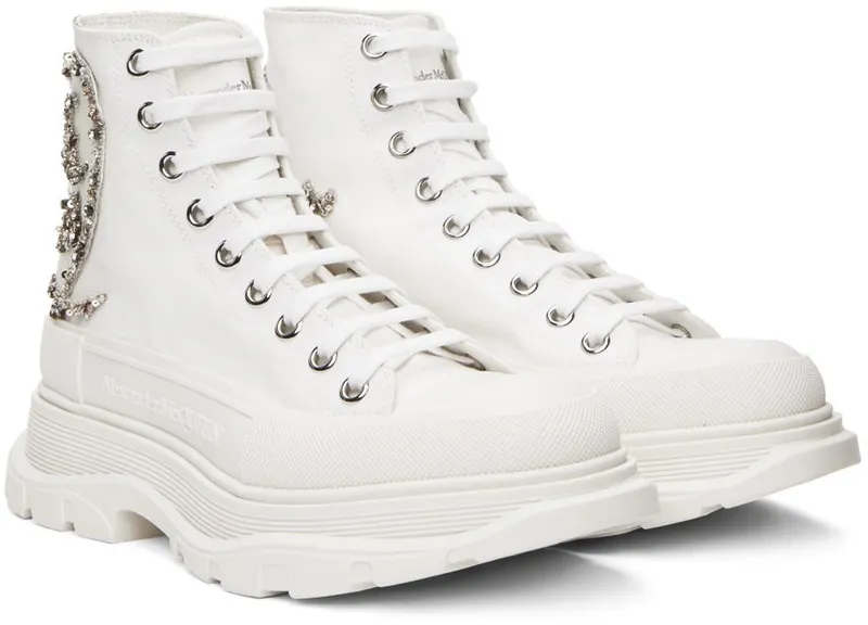 Alexander McQueen White Tread Slick High 9423 WH/OFWH (711112W4TGB)