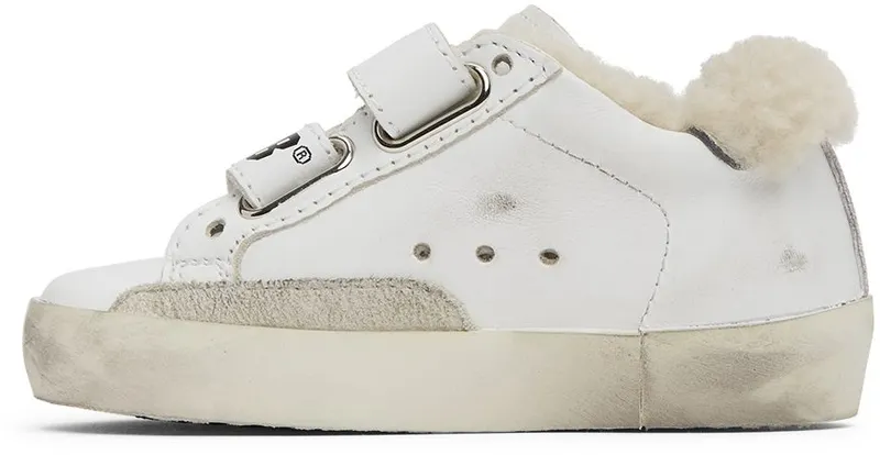 Golden Goose Baby White Shearling Old School Velcro White (GJF00111.F001978.10754)