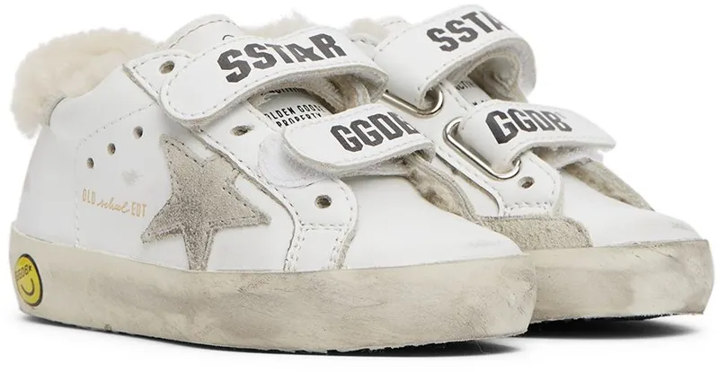 Golden Goose Baby White Shearling Old School Velcro White (GJF00111.F001978.10754)