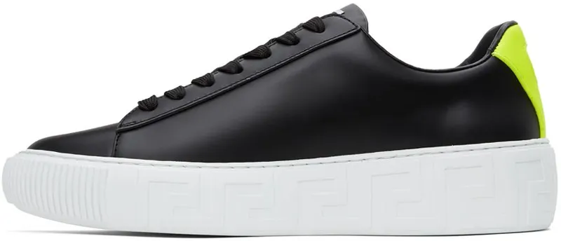 Versace Black & Green Greca Low-Top 2B190 BLKGL (DSU8404 1A00816)
