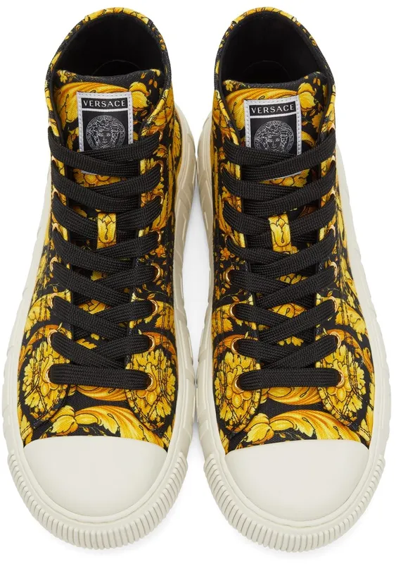 Versace Black Canvas Barocco Greca 5W08V BLACK/GOLD (DSU8403 DTE4G)