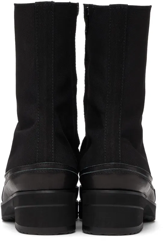Yohji Yamamoto Black Canvas Heeled High Top 2 Black (FX-E03-062)