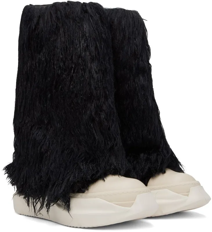 Rick Owens Drkshdw Black Faux-Fur 911 BLACK/MILK/MILK (DU02B4814 FF)