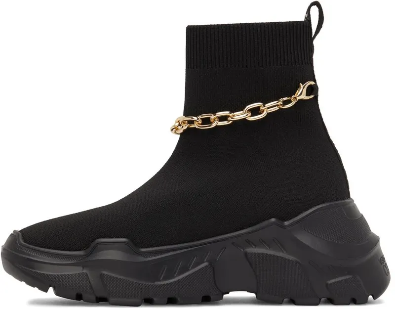 Versace Jeans Couture Black Knit Speedtrack High-Top E899 Black (E72VA3SC1EZS035)