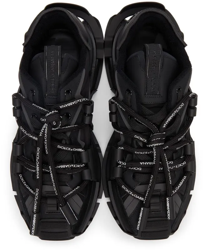 Dolce & Gabbana Black Mixed-Materials Space 8B956 NERO/NERO (CS1963 AQ407)