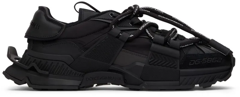 Dolce & Gabbana Black Mixed-Materials Space 8B956 NERO/NERO (CS1963 AQ407)