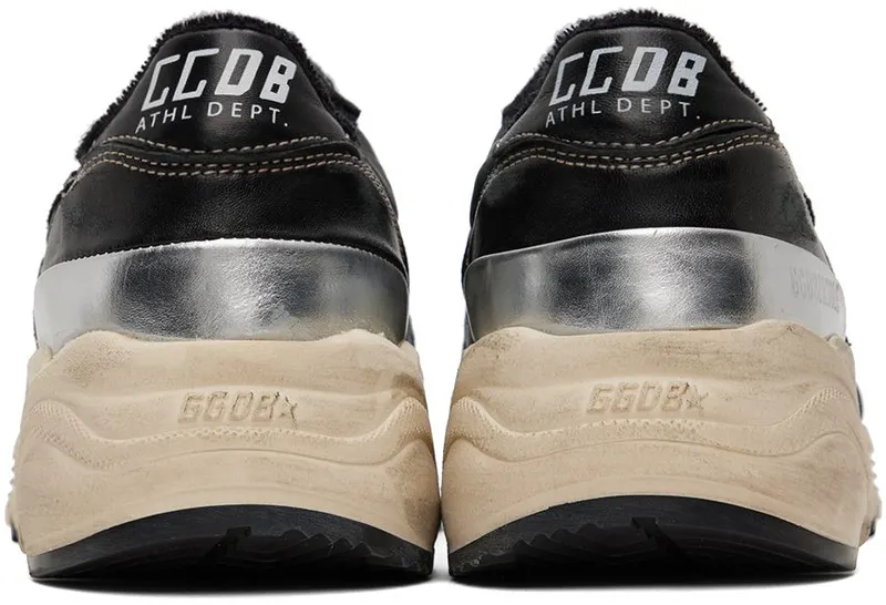 Golden Goose Black Running Sole Low-Top 90179 BLACK/SILVER (GMF00390.F003358.90179)