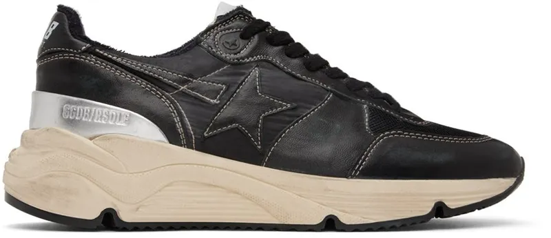 Golden Goose Black Running Sole Low-Top 90179 BLACK/SILVER (GWF00390.F003358.90179)