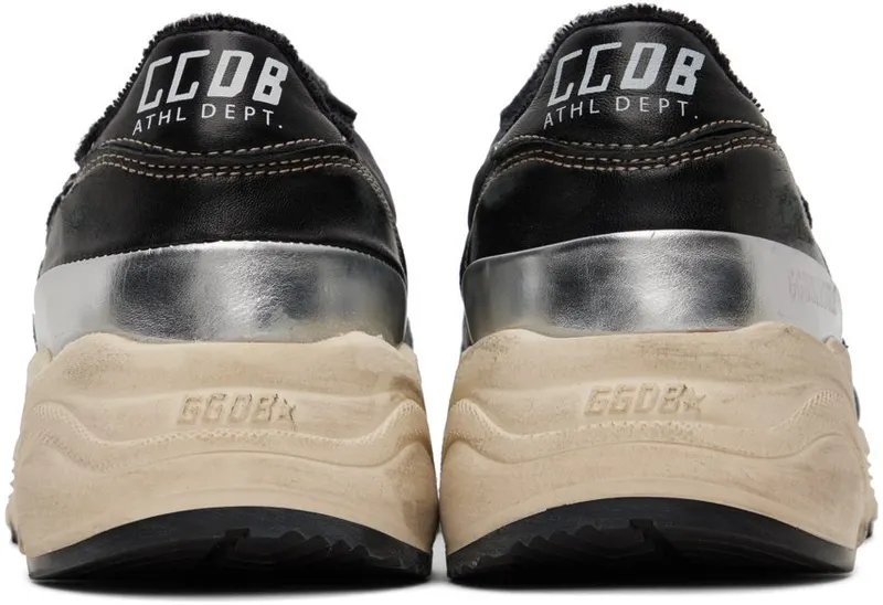 Golden Goose Black Running Sole Low-Top 90179 BLACK/SILVER (GWF00390.F003358.90179)